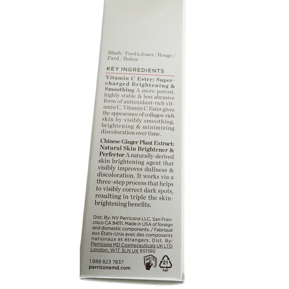 Perricone MD No Makeup Blush‎ Vitamin C Ester Chinese Ginger Extract .3 oz NIB